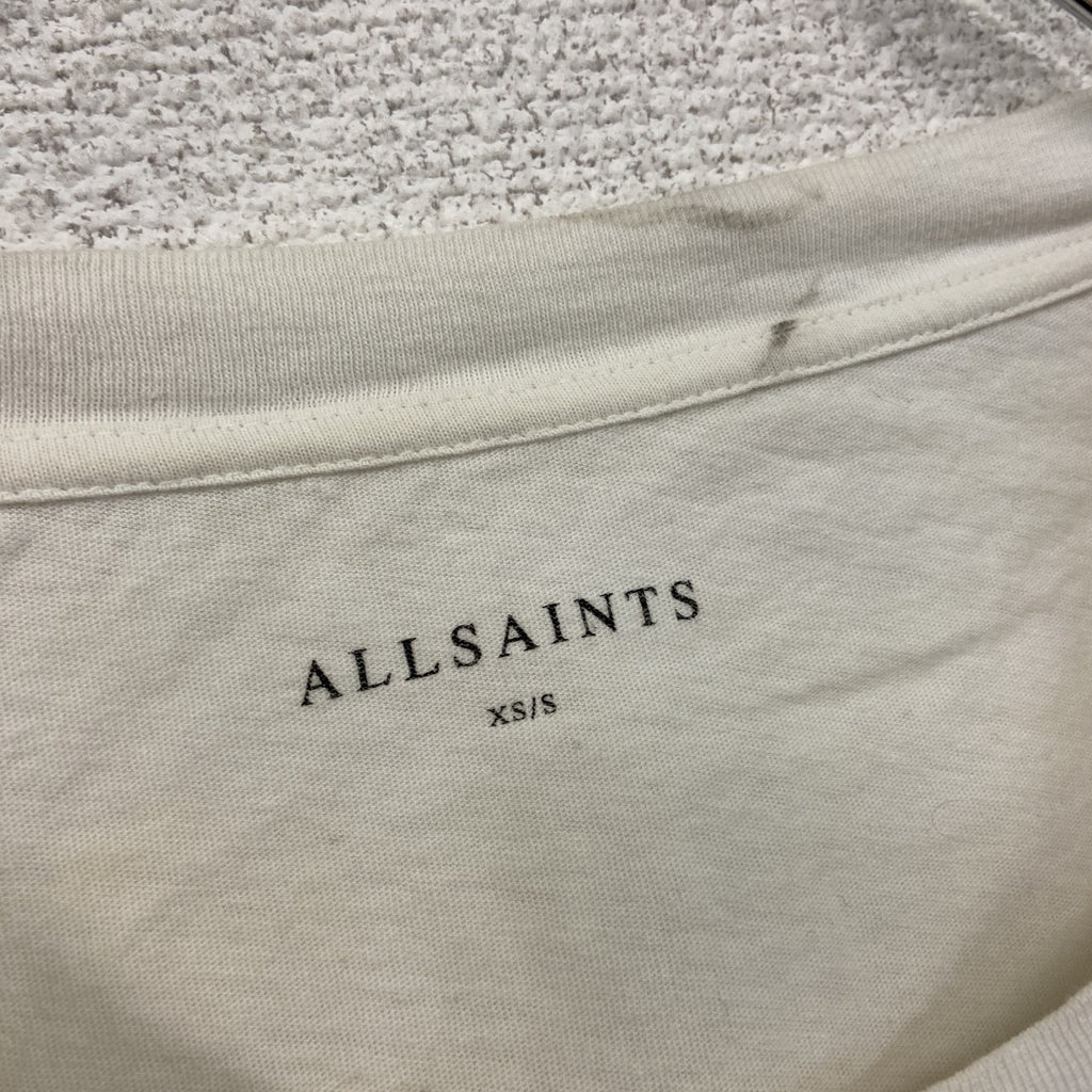 ALLSAINTS　半袖プリントアニマルTシャツ　ヒョウ柄　白　ホワイト　Sサイズ　古着