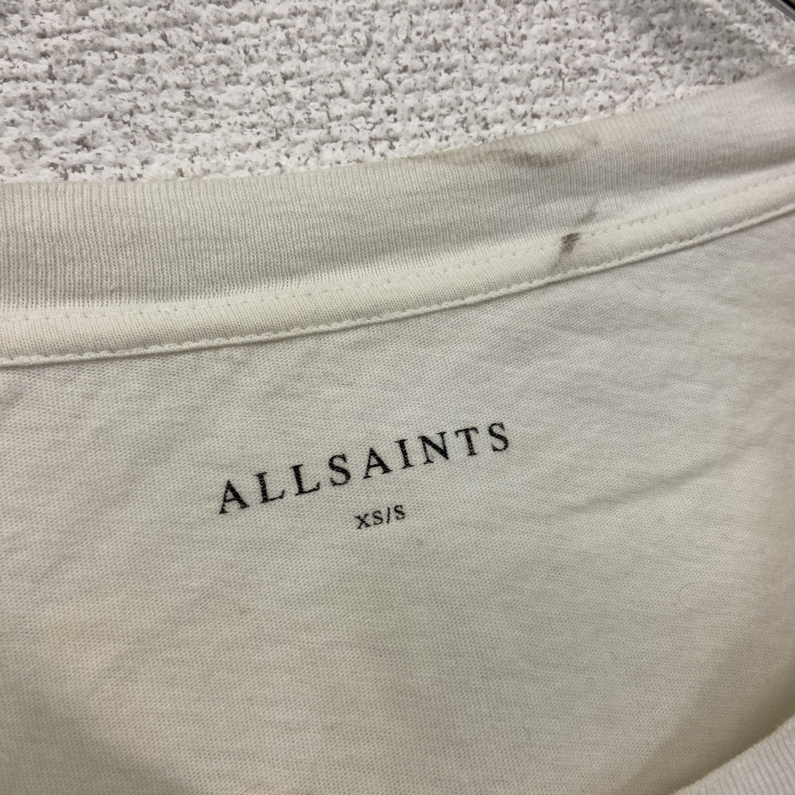 ALLSAINTS　半袖プリントアニマルTシャツ　ヒョウ柄　白　ホワイト　Sサイズ　古着