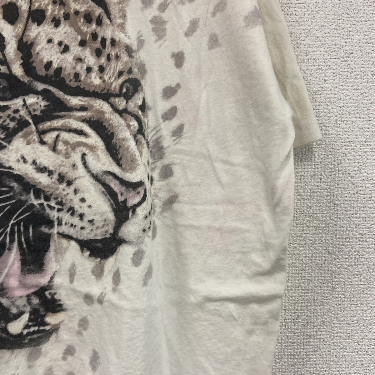 ALLSAINTS　半袖プリントアニマルTシャツ　ヒョウ柄　白　ホワイト　Sサイズ　古着