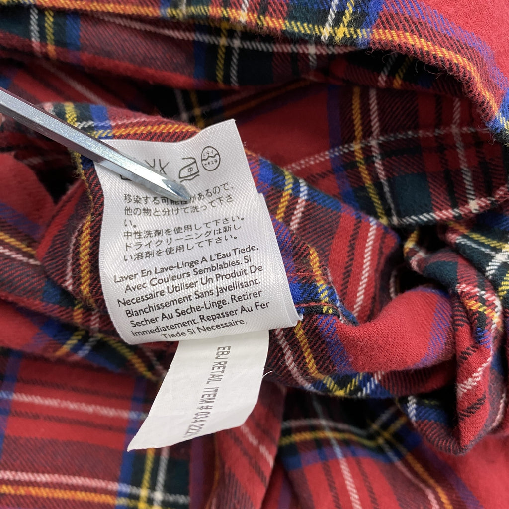 Eddie Bauer　エディーバウアー　長袖シャツ　ボタンダウンシャツ　チェック柄　赤　レッド　Lサイズ　古着
