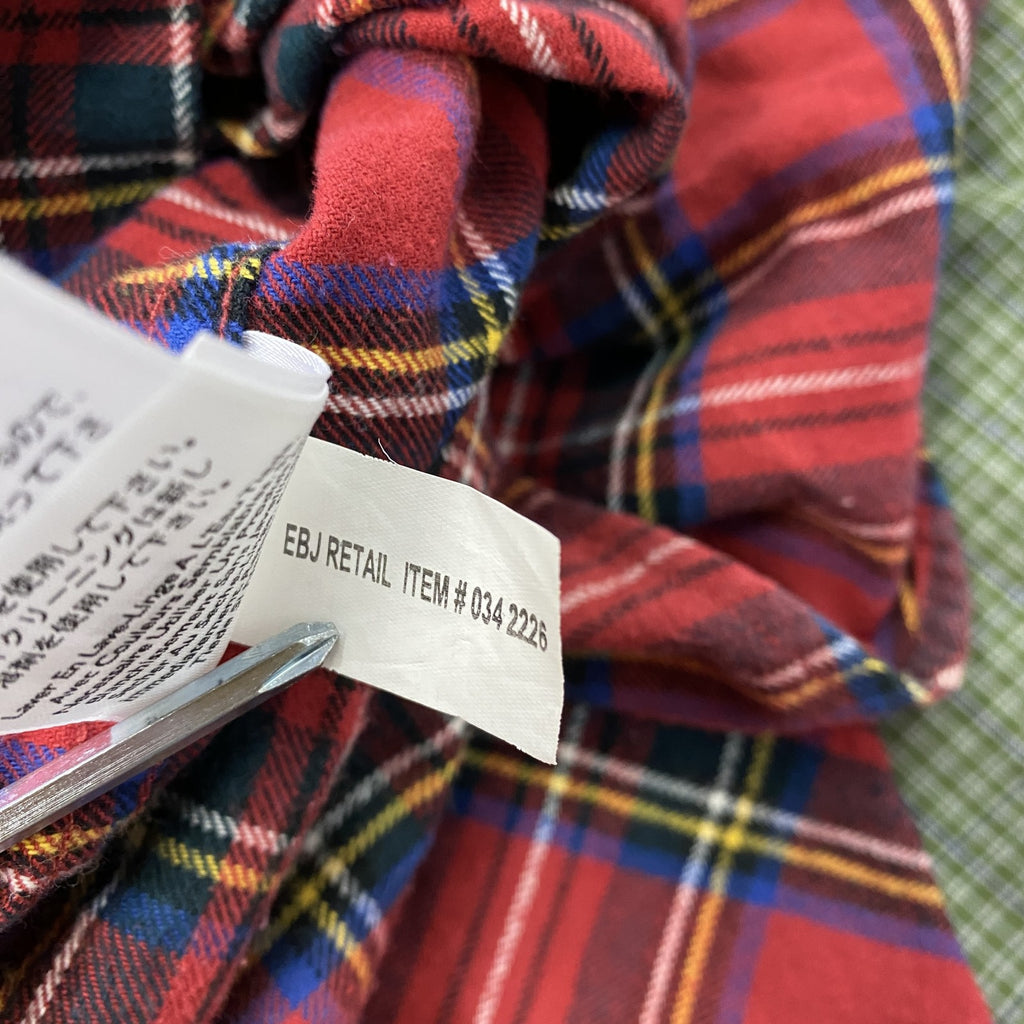 Eddie Bauer　エディーバウアー　長袖シャツ　ボタンダウンシャツ　チェック柄　赤　レッド　Lサイズ　古着