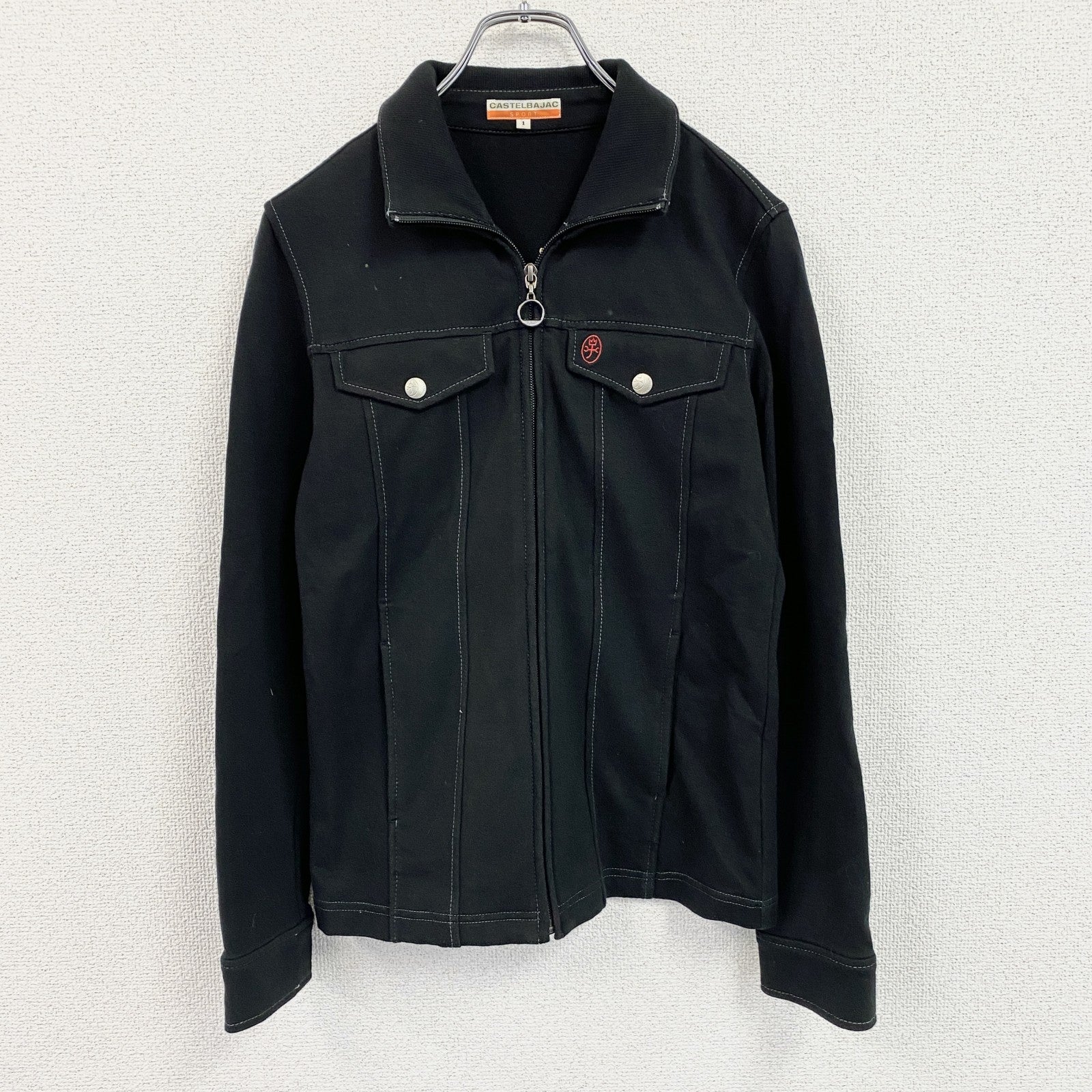 CASTELBAJAC　カステルバジャック　フルジップスウェットジャケット　黒　ブラック　1サイズ　古着