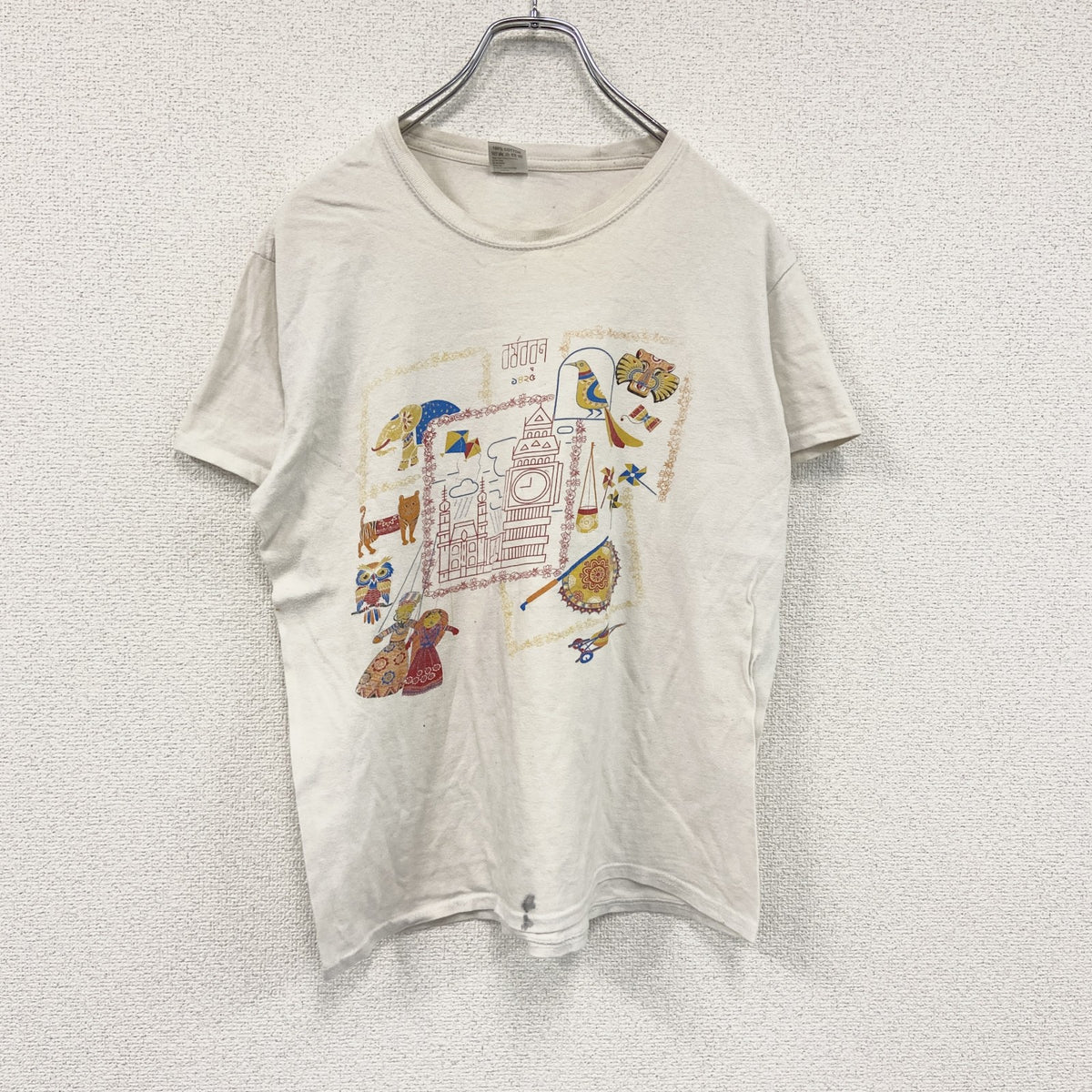 CLASSIC RINGSPUN　半袖プリントTシャツ　白　ホワイト　Mサイズ カットソー メンズ コットン 古着