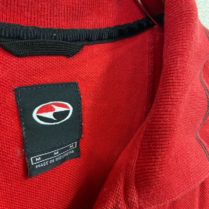 90s　NIKE　ナイキ　半袖ポロシャツ　スウッシュロゴ　ヴィンテージ　赤　レッド　LLサイズ　古着
