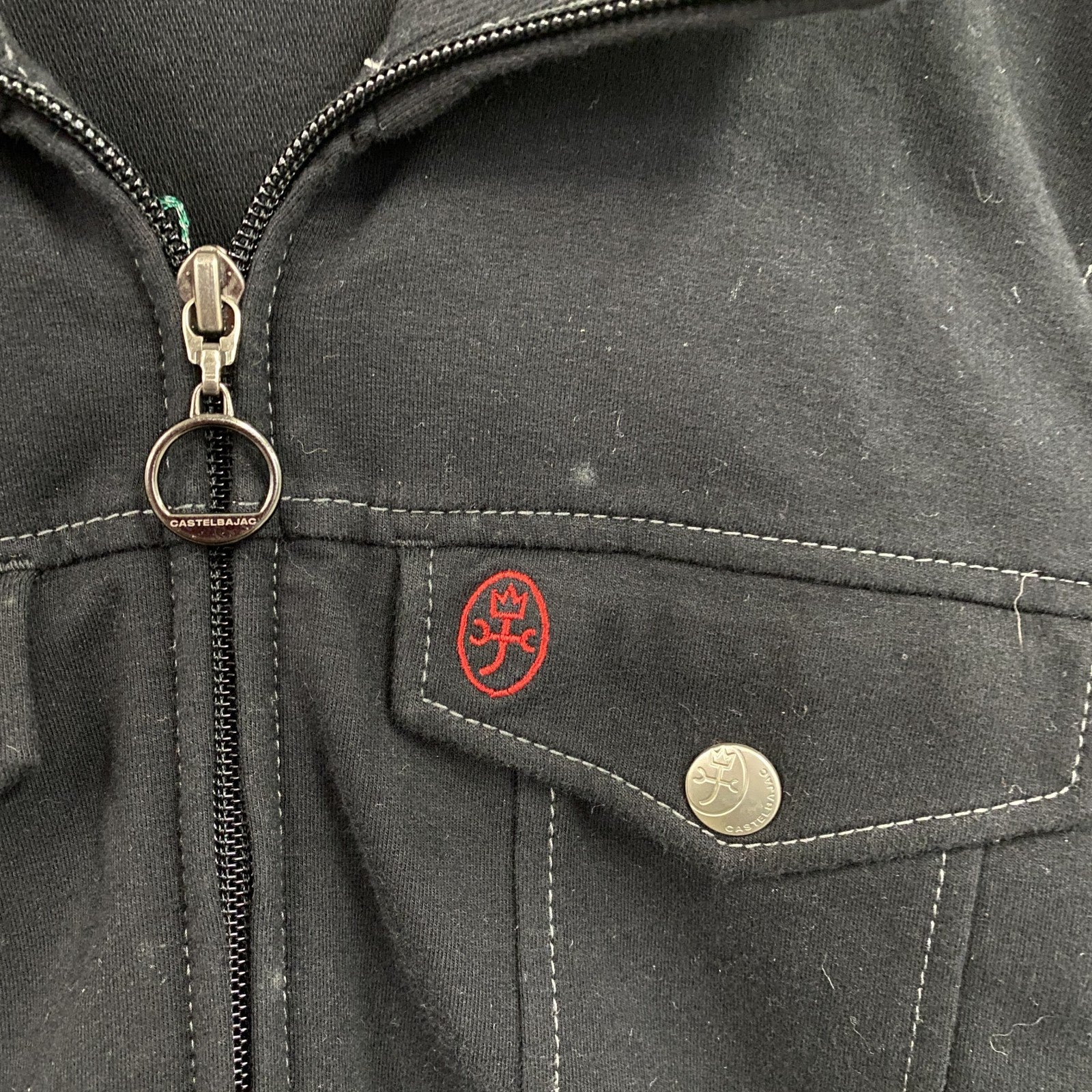 CASTELBAJAC　カステルバジャック　フルジップスウェットジャケット　黒　ブラック　1サイズ　古着