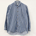 FUN JEANS　ファンジーンズ　長袖シャツ　ストライプ柄　青　ブルー　Mサイズ　古着
