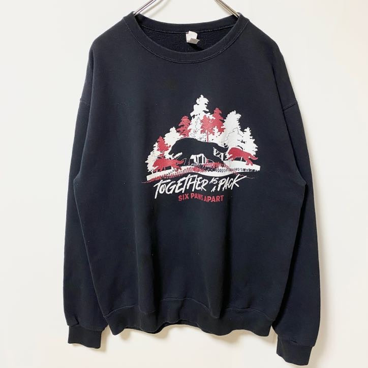 JERZEES ジャージーズ　HOME COMING　長袖プリントスウェット　トレーナー　黒　ブラック　Lサイズ　古着