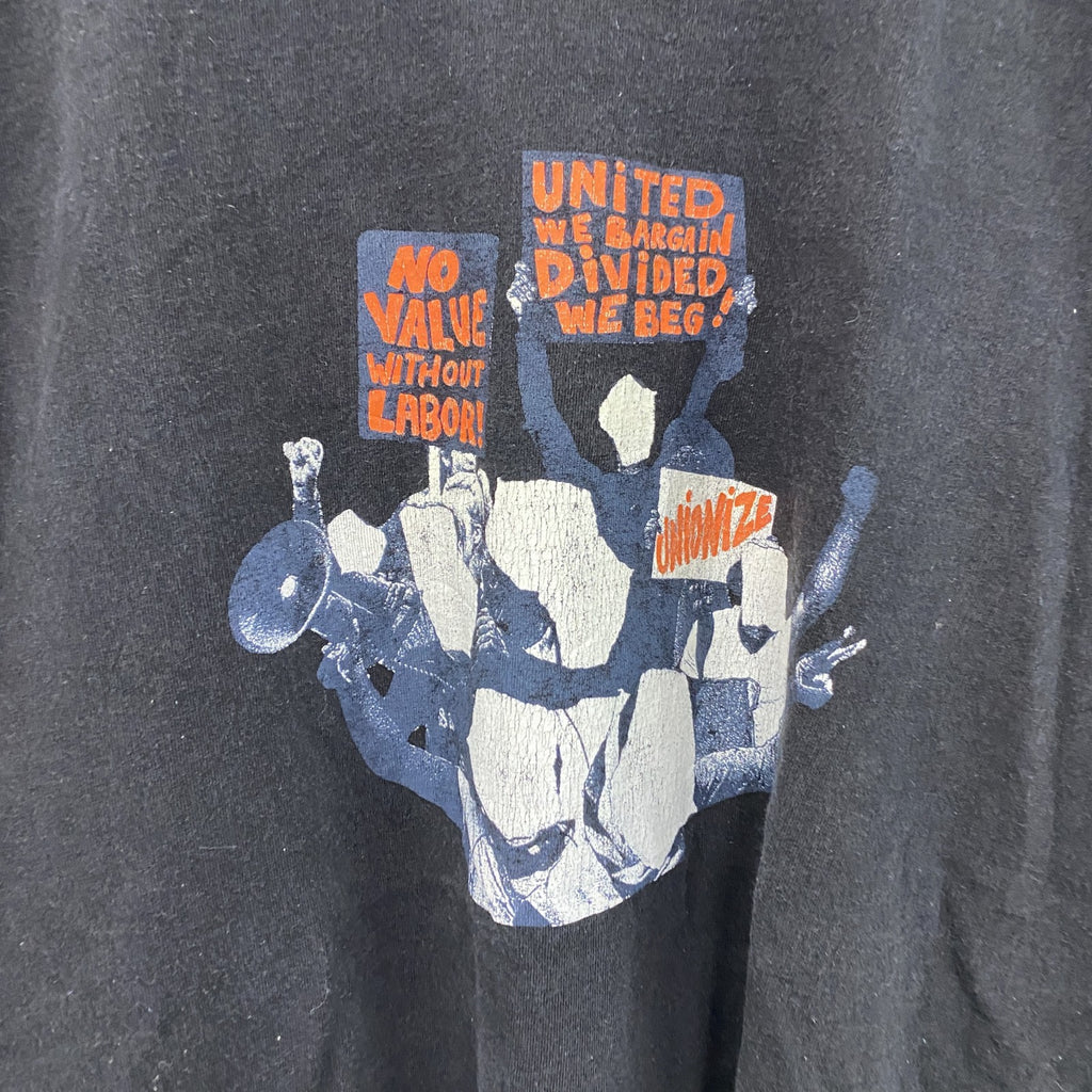 UNION MADE　半袖プリントTシャツ　黒　ブラック　2XLサイズ カットソー メンズ コットン 古着