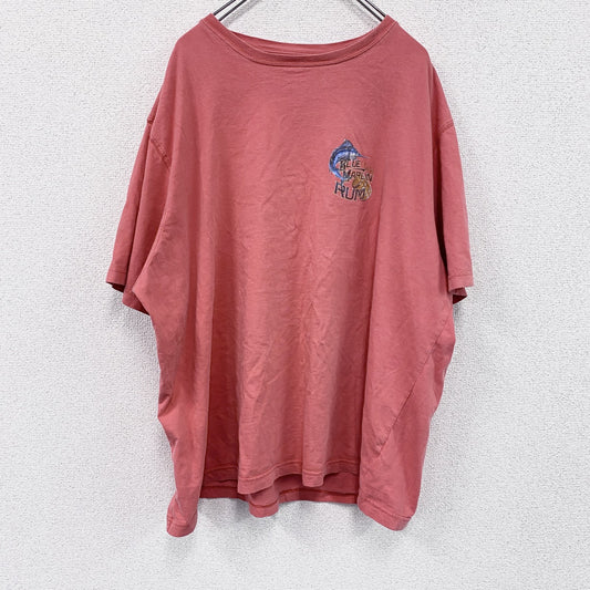 FADED☆GLORY　半袖プリントTシャツ　両面プリント　サーモンピンク　XXXLサイズ