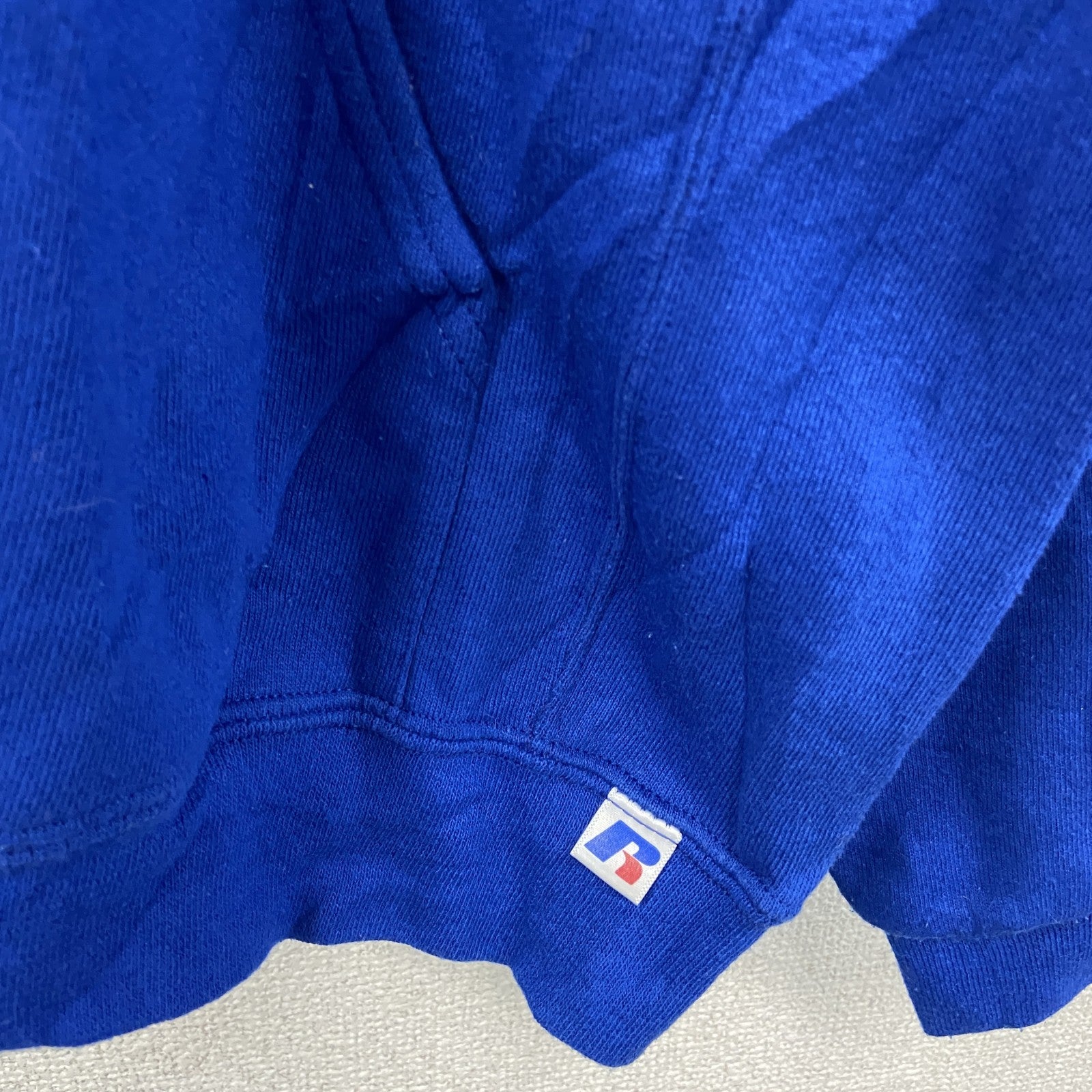 00s　RUSSELL ATHLETIC　ラッセル　スウェットパーカー/フーディー　ヴィンテージ　青　ブルー　Lサイズ　古着