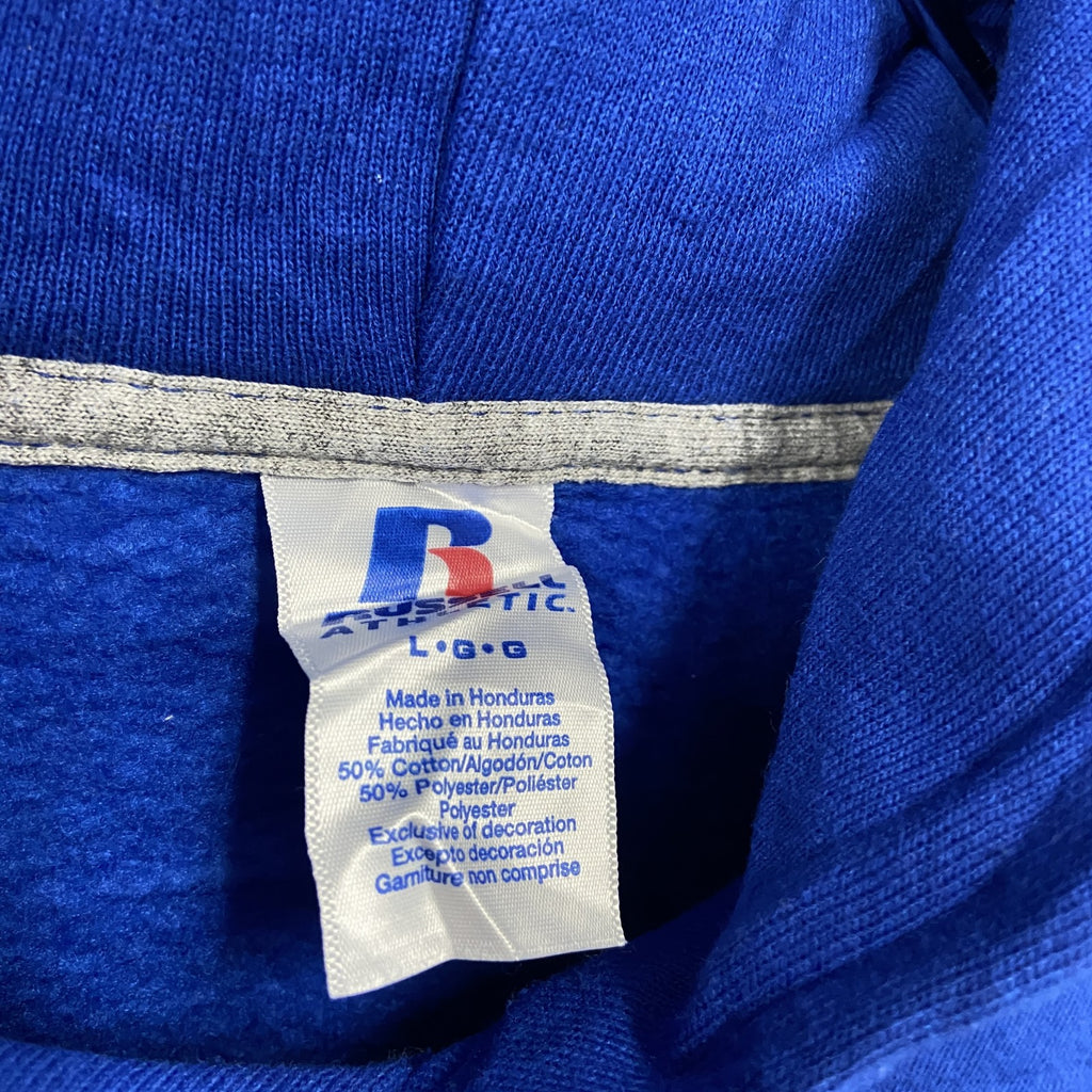 00s　RUSSELL ATHLETIC　ラッセル　スウェットパーカー/フーディー　ヴィンテージ　青　ブルー　Lサイズ　古着