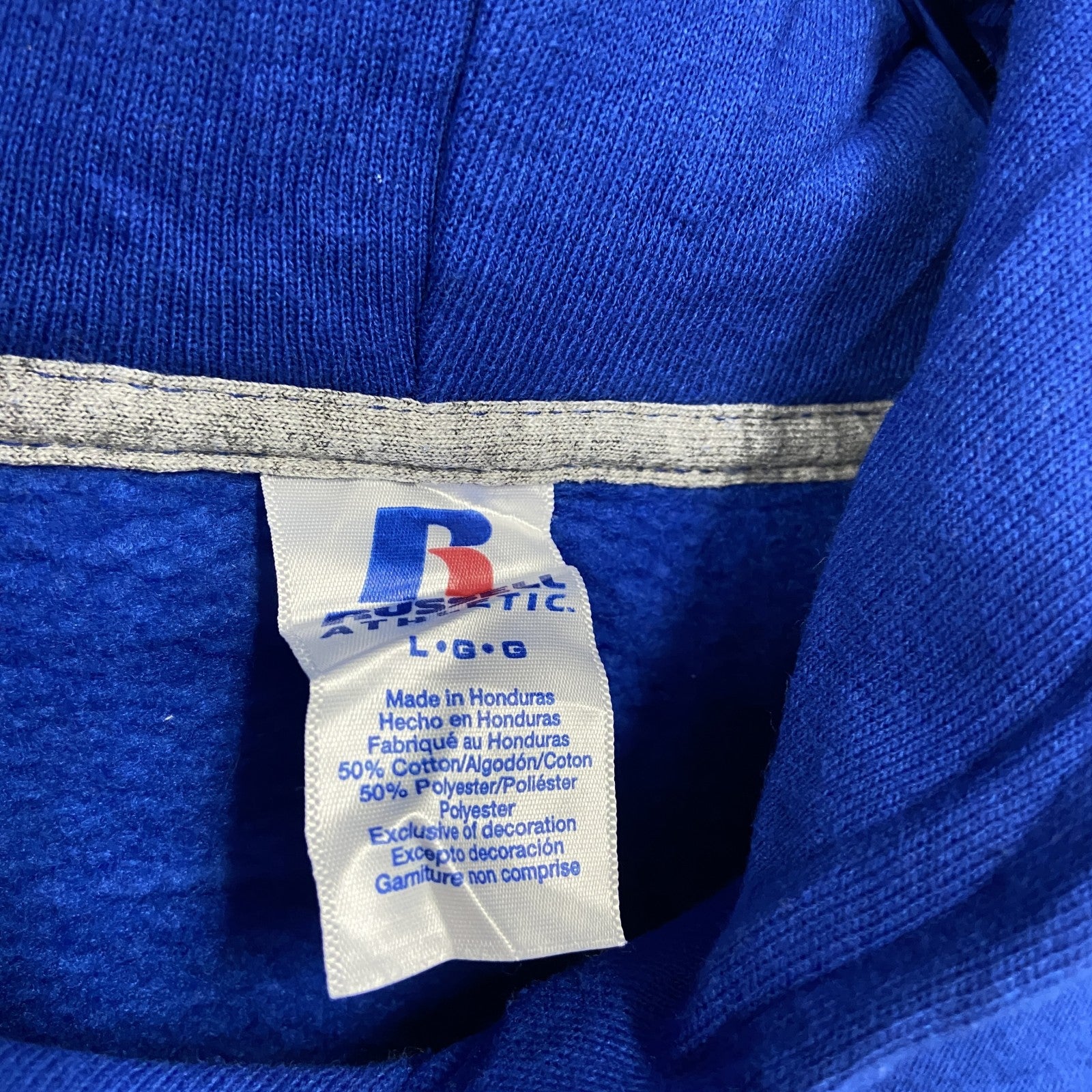 00s　RUSSELL ATHLETIC　ラッセル　スウェットパーカー/フーディー　ヴィンテージ　青　ブルー　Lサイズ　古着