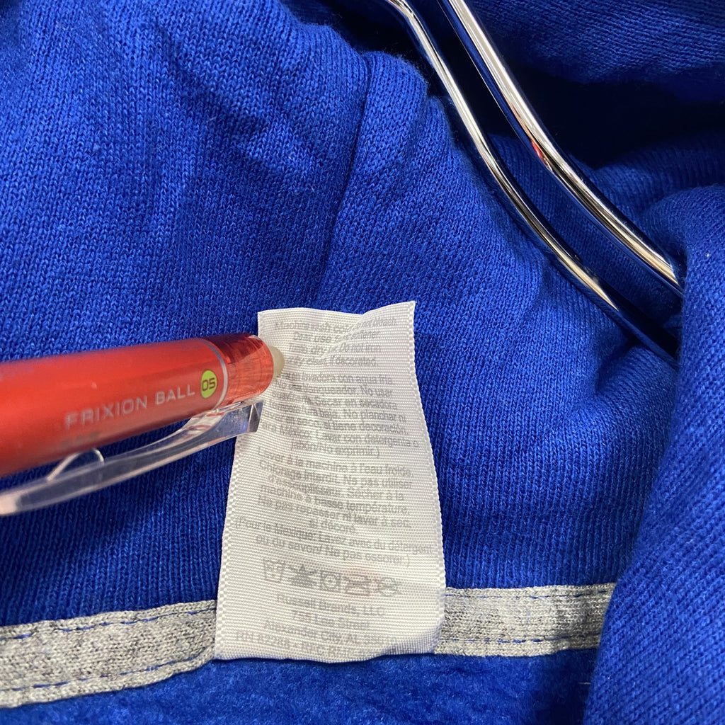 00s　RUSSELL ATHLETIC　ラッセル　スウェットパーカー/フーディー　ヴィンテージ　青　ブルー　Lサイズ　古着