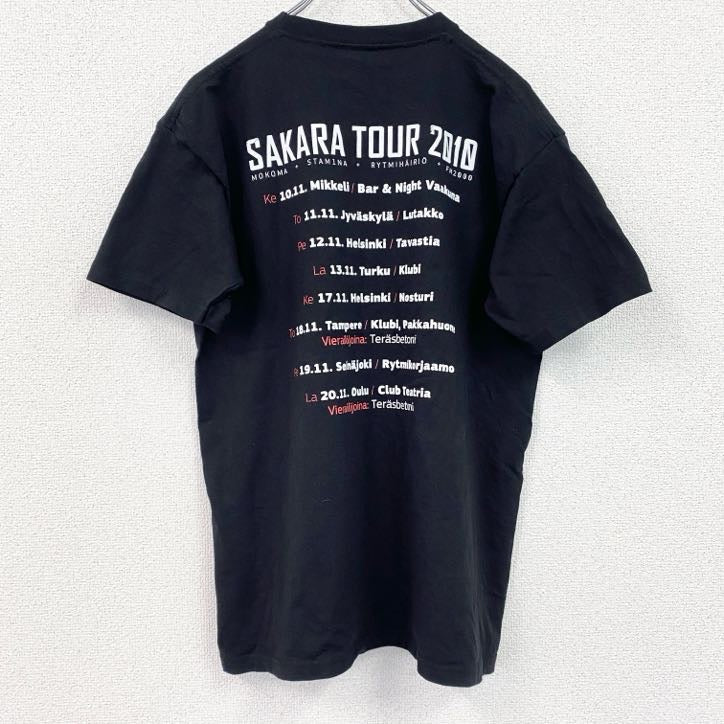 FRUIT OF THE LOOM　半袖バンドプリントTシャツ　クルーネック　レトロ　黒　ブラック　Mサイズ　古着