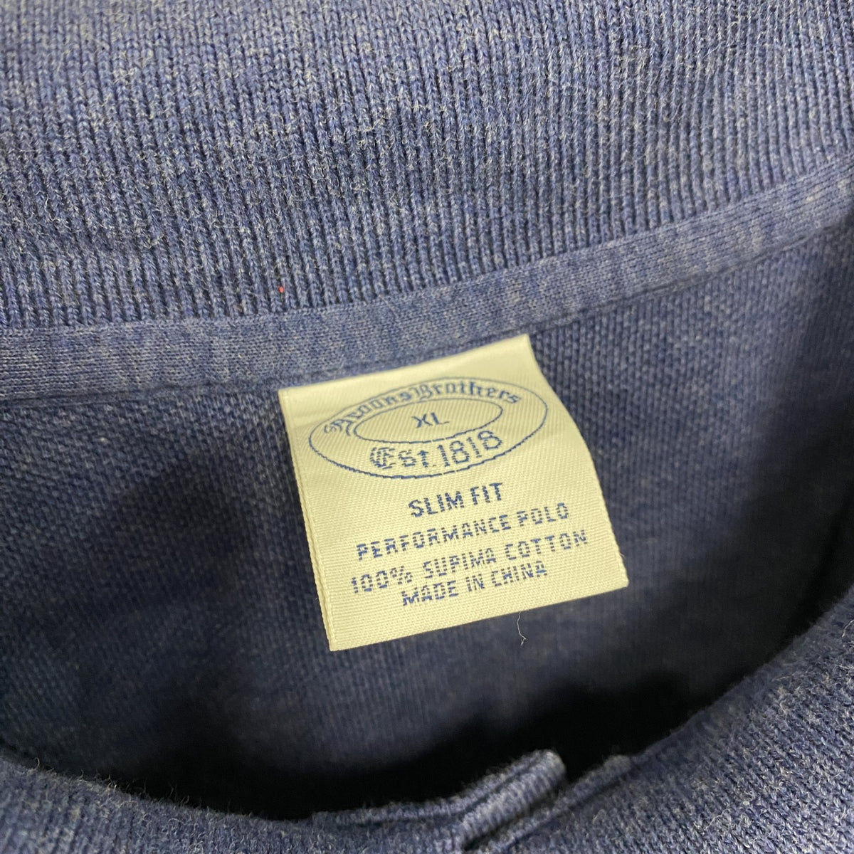 Brooks Brothers　ブルックスブラザーズ　半袖ポロシャツ　刺ロゴ　紺　ネイビー　XLサイズ メンズ コットン 古着