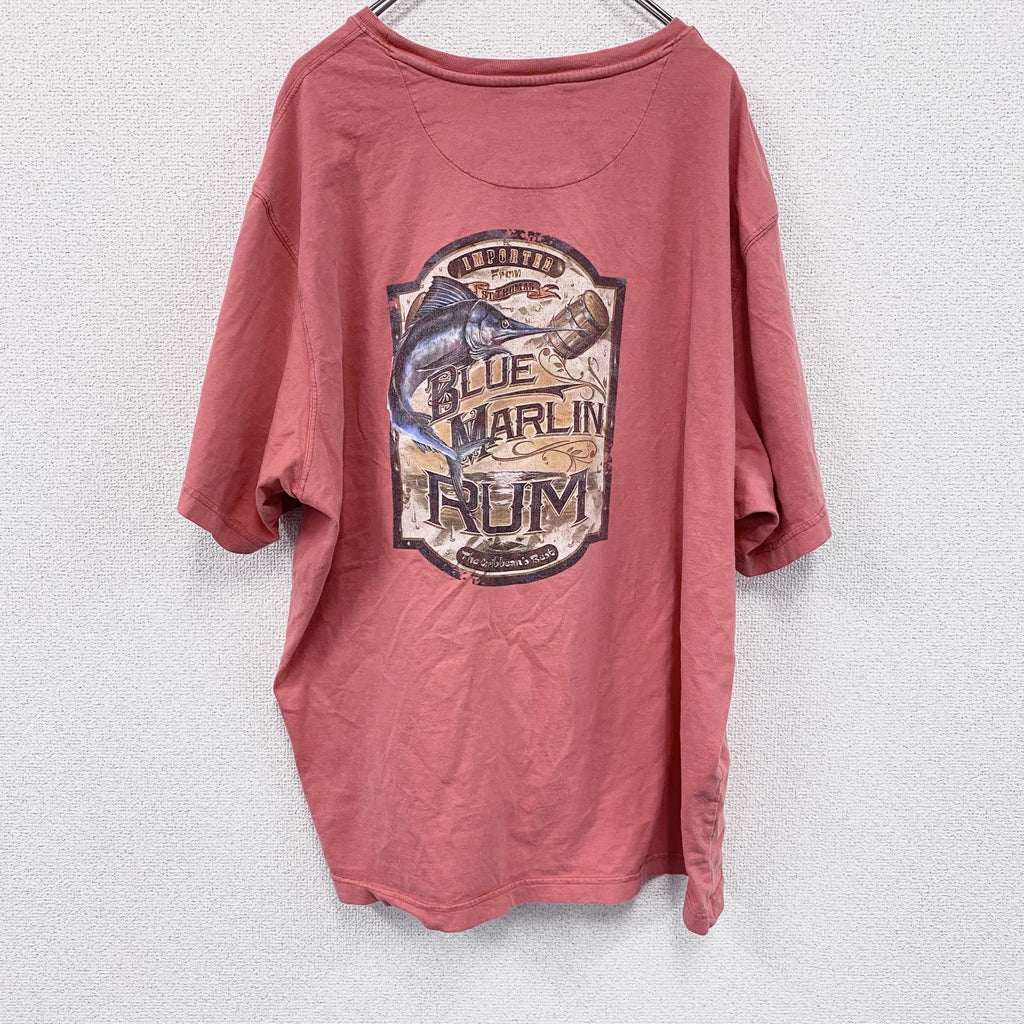 FADED☆GLORY　半袖プリントTシャツ　両面プリント　サーモンピンク　XXXLサイズ　古着