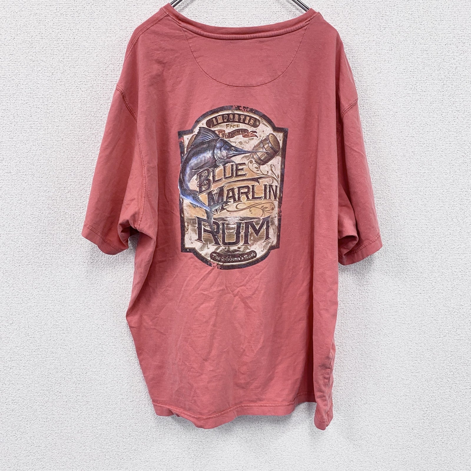 FADED☆GLORY　半袖プリントTシャツ　両面プリント　サーモンピンク　XXXLサイズ　古着