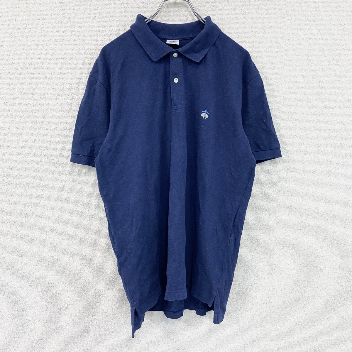 Brooks Brothers　ブルックスブラザーズ　半袖ポロシャツ　刺ロゴ　紺　ネイビー　XLサイズ　古着