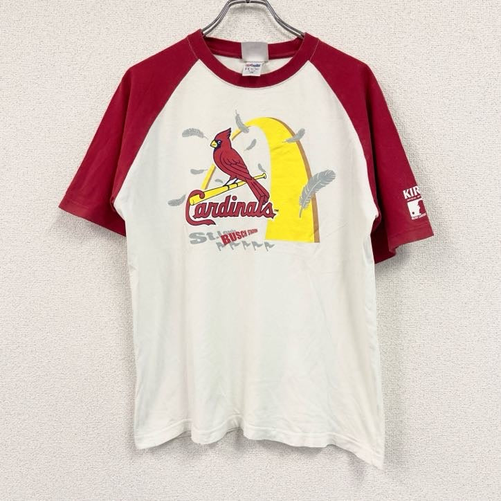 St. Louis Cardinals　セントルイスカージナルス　半袖プリントTシャツ　MLB　メジャーリーグ　白　ホワイト　Lサイズ　古着