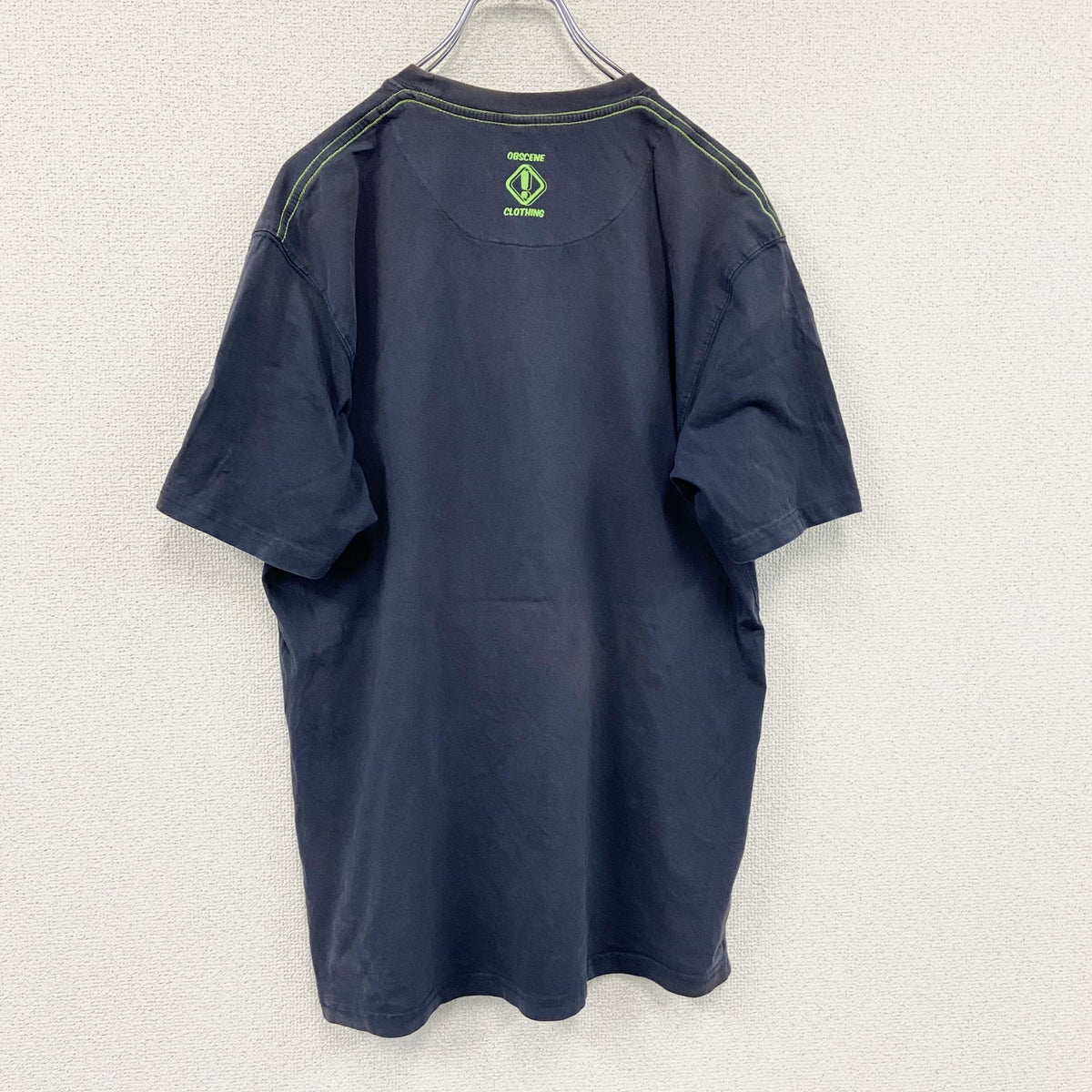 BSCENE　半袖プリントTシャツ　アニマルT　モンキー　DJ　紺　ネイビー　Lサイズ　古着
