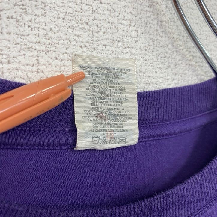 JERZEES　ジャージーズ　半袖両面プリントTシャツ　アメフト　背番号　クルーネック　紫　パープル　XLサイズ　古着
