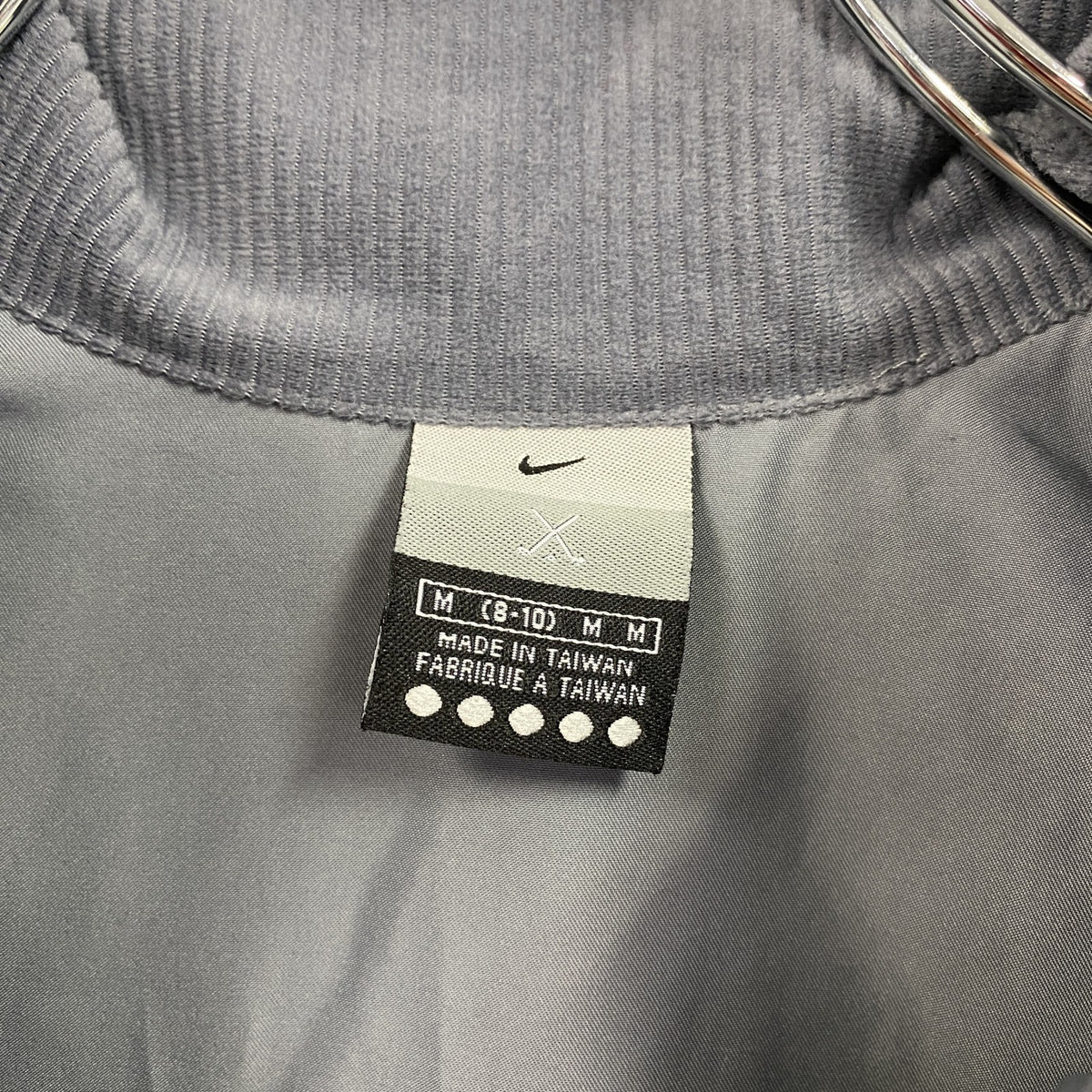 ～00s　NIKE GOLF　ナイキゴルフ　フルジップフリースベスト/ボアベスト　紺　ネイビー　グレー　灰色　Mサイズ メンズ ポリエステル 古着