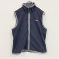 ～00s　NIKE GOLF　ナイキゴルフ　フルジップフリースベスト/ボアベスト　紺　ネイビー　グレー　灰色　Mサイズ メンズ ポリエステル 古着