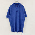 POLO RALPH LAUREN　ラルフローレン　半袖ポロシャツ　刺ロゴ　青　ブルー　XLサイズ メンズ 古着