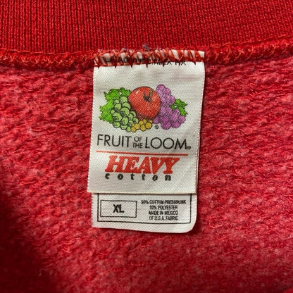 古着 used　FRUIT OF THE LOOM　長袖プリントスウェット　トレーナー　赤　レッド　ビックシルエット　XLサイズ