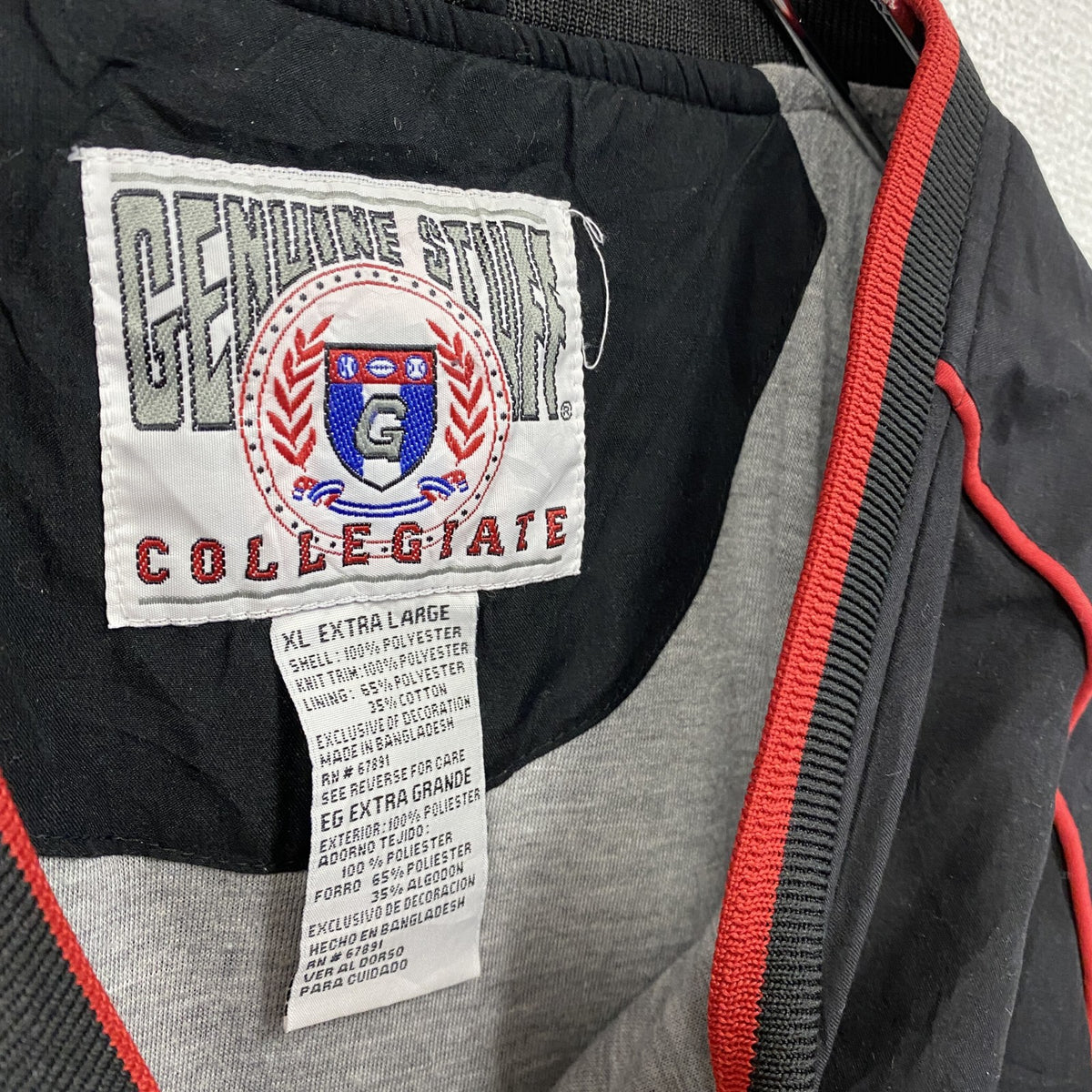90s～　COLLE GIATE　プルオーバージャケット　ヴィンテージ　黒　ブラック　XLサイズ　古着