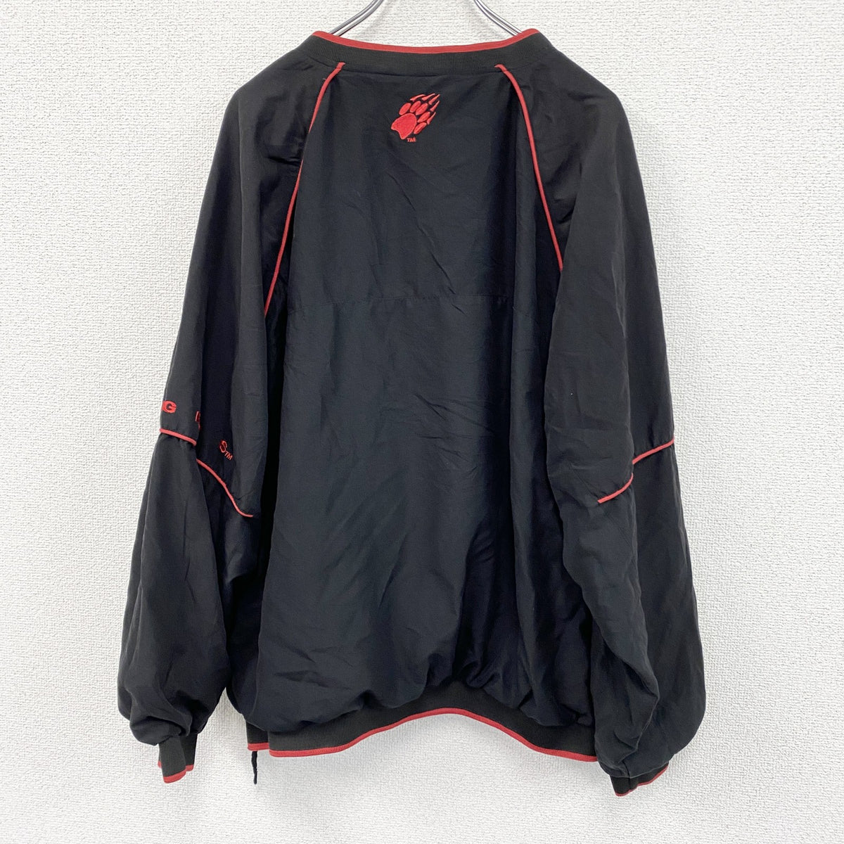 90s～　COLLE GIATE　プルオーバージャケット　ヴィンテージ　黒　ブラック　XLサイズ　古着