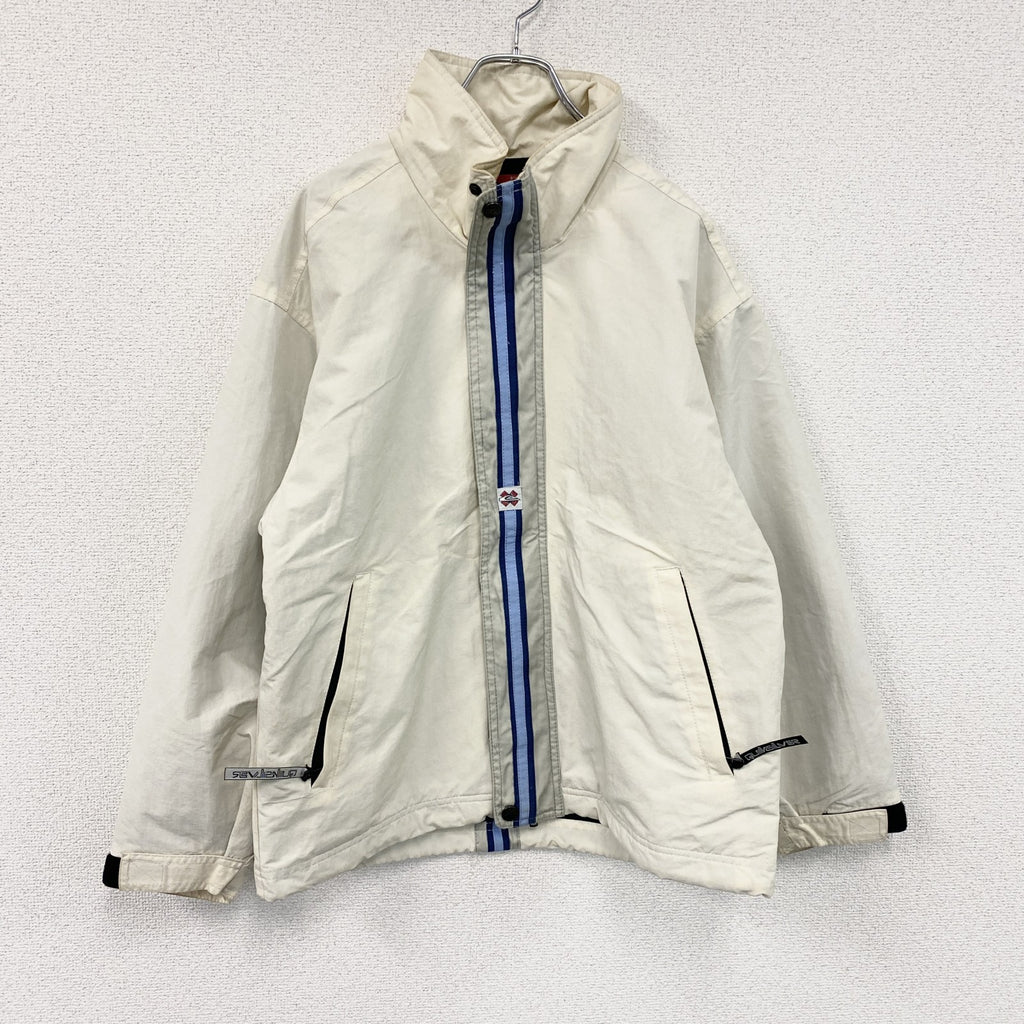 Quiksilver　クイックシルバー　フルジップナイロンジャケット　ベージュ　SSサイズ ウインドブレーカー ナイロンアウター メンズ 古着