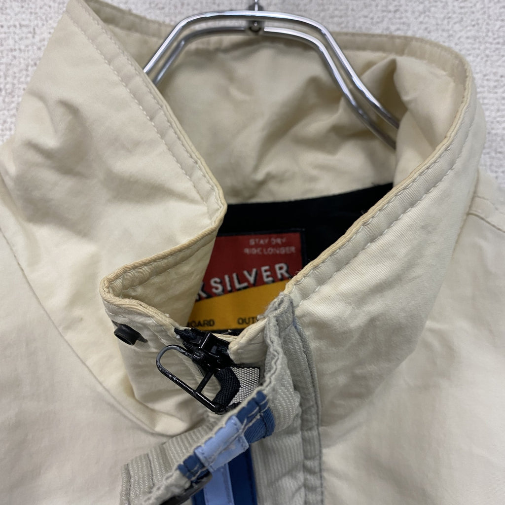 Quiksilver　クイックシルバー　フルジップナイロンジャケット　ベージュ　SSサイズ ウインドブレーカー ナイロンアウター メンズ 古着