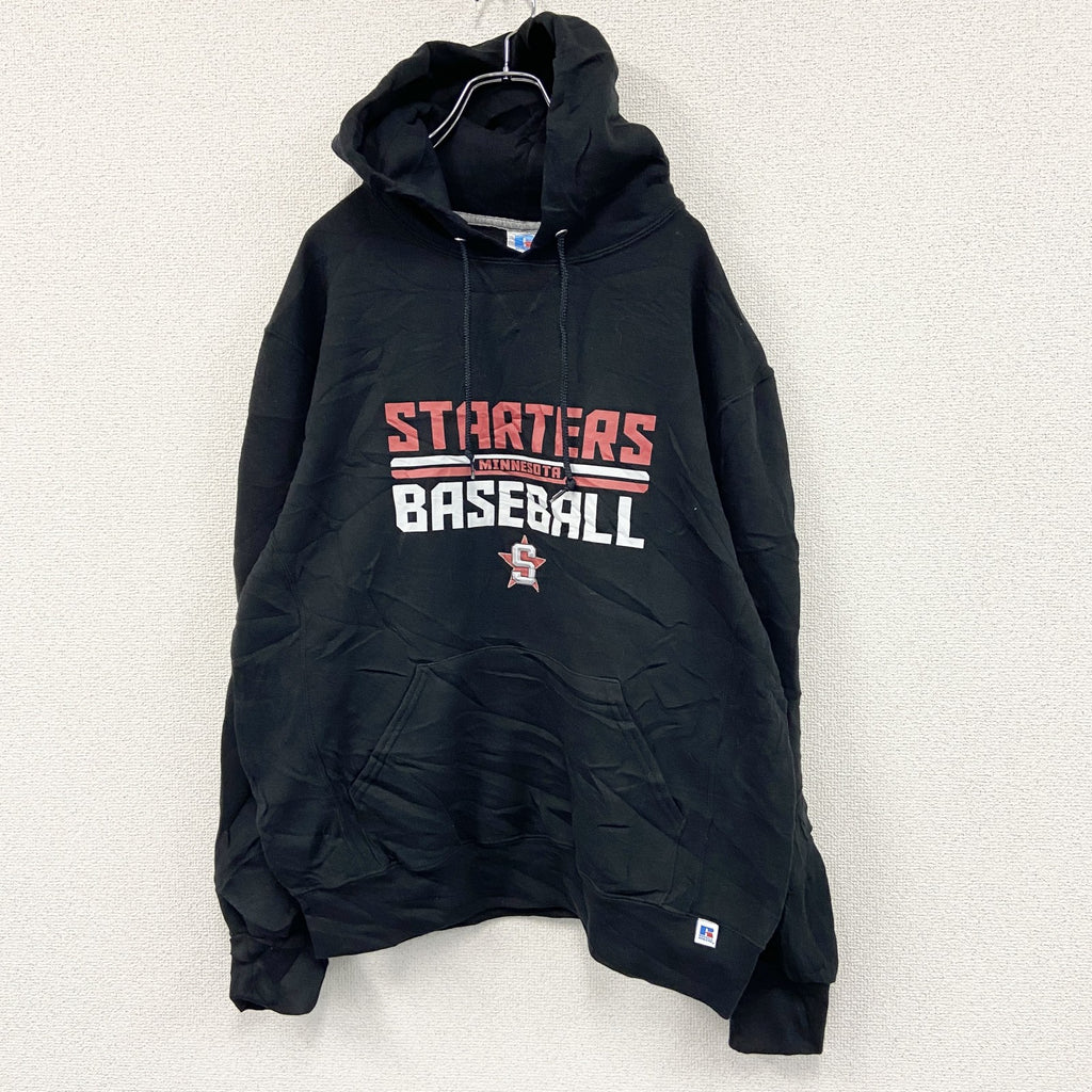 00s　RUSSELL ATHLETIC　ラッセル　スウェットパーカー/フーディー　ヴィンテージ　黒　ブラック　Lサイズ　古着