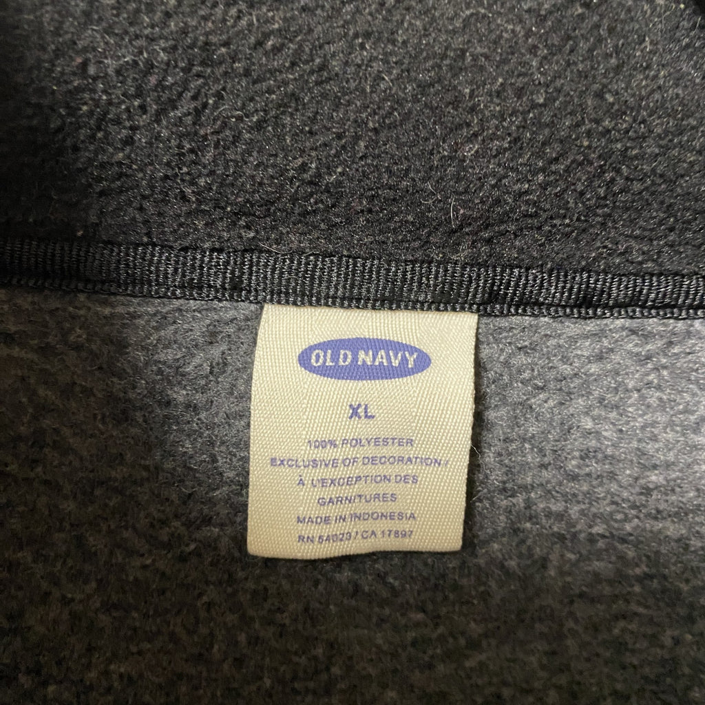 OLD NAVY オールドネイビー　長袖フリースジャケット　ハーフジップアウター　ロゴ刺繍　グレー　灰色　XLサイズ　古着