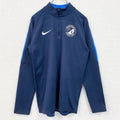 NIKE　ナイキ　長袖ロゴプリントジャージ　ハーフジップ　スポーツ　青　ブルー　Sサイズ　古着