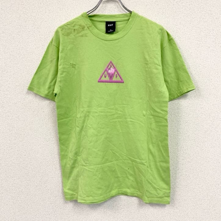 HUF　ハフ　半袖プリントTシャツ　緑　グリーン　Mサイズ カットソー メンズ 古着