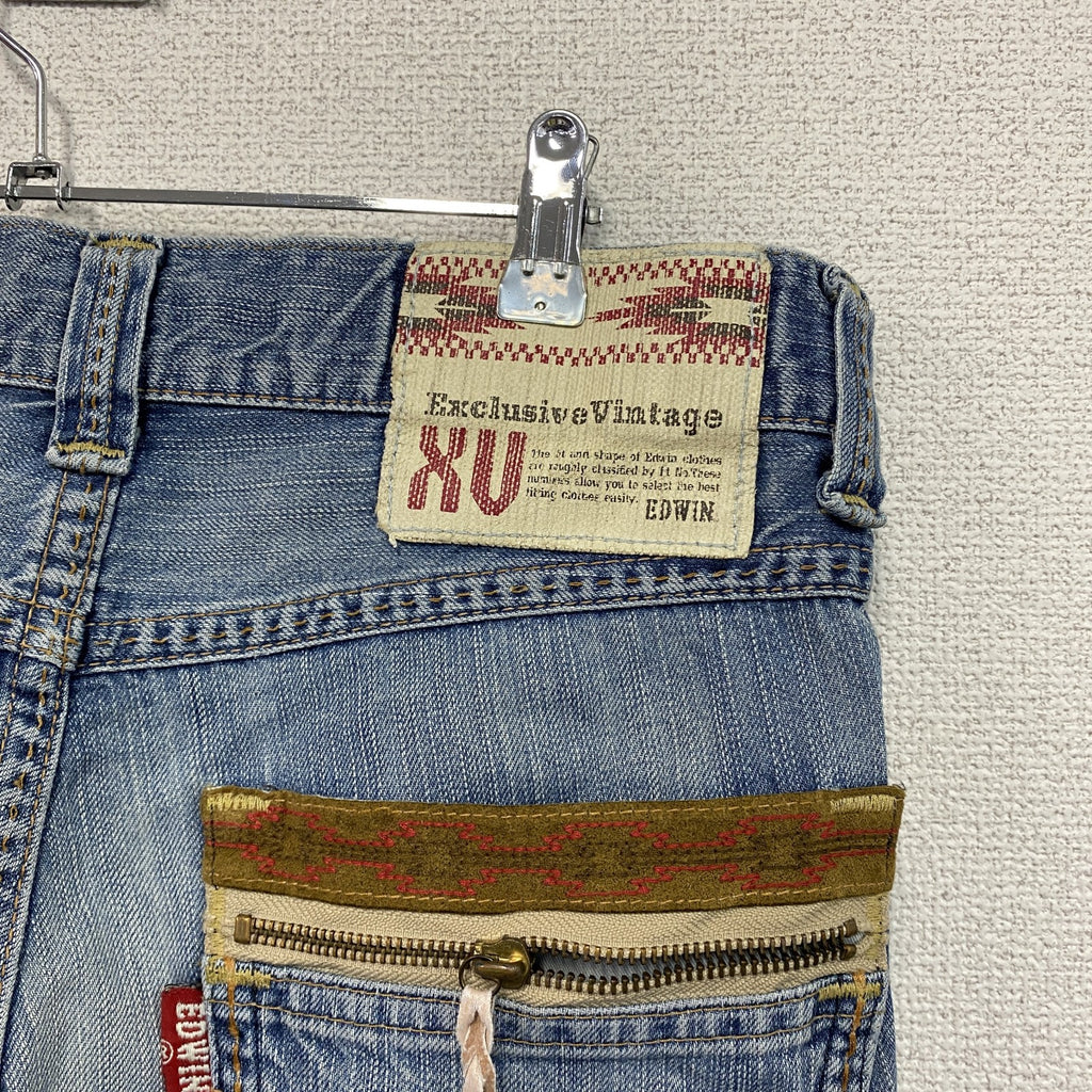 EDWIN　エドウィン　デニムハーフパンツ/ジーンズ　ジップフライ　インディゴ　30サイズ メンズ コットン 古着