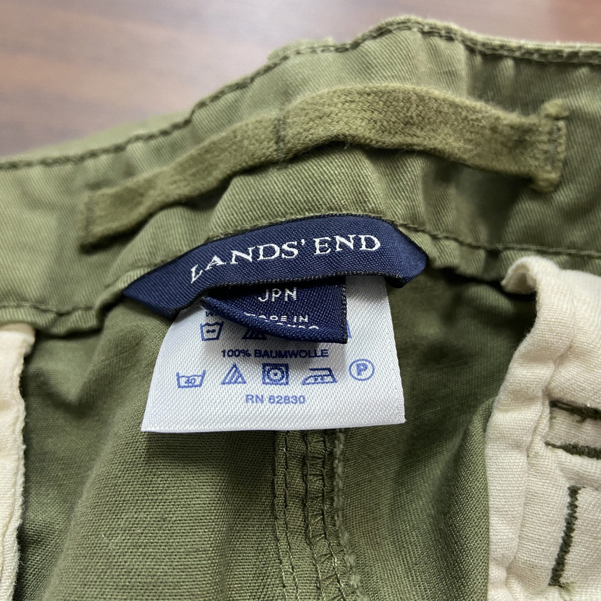 LANDS' END　ランズエンド　カーゴパンツ/ミリタリーパンツ　カーキ メンズ コットン 古着