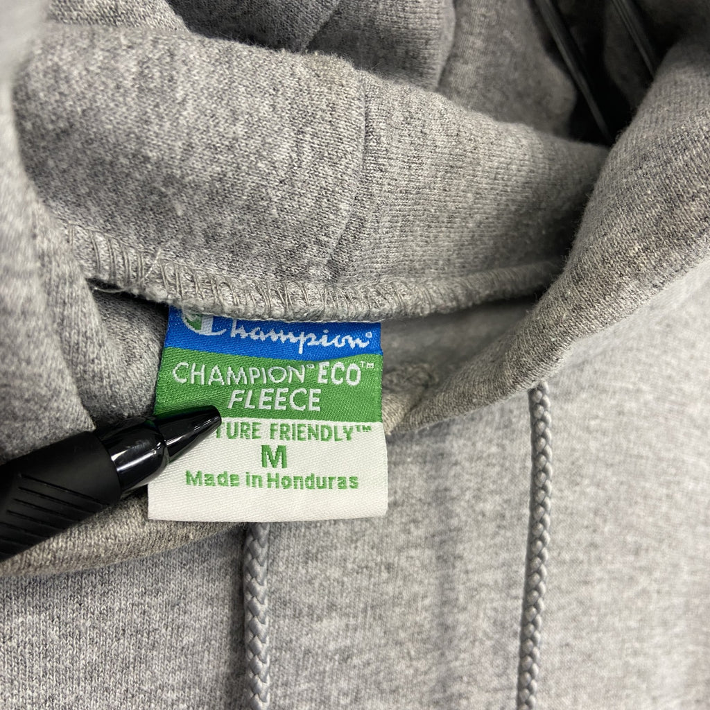 champion　チャンピオン　スウェットパーカー/フーディー　カレッジロゴ　刺繍ロゴ　現行　灰色　グレー　Lサイズ　古着