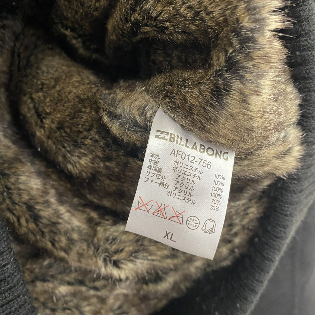 BILLABONG　ビラボン　フード付きジャケット　中綿入り　黒　ブラック　XLサイズ　古着