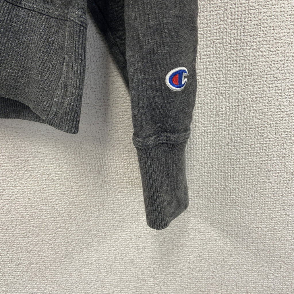 champion　チャンピオン　スウェットパーカー/フーディー　ロゴプリント　グレー　灰色　Lサイズ　古着