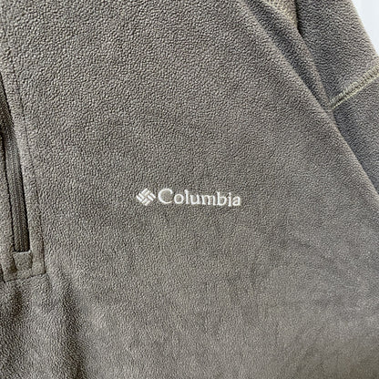 古着 used　Columbia コロンビア　長袖フリースジャケット　ハーフジップブルゾン　ワンポイントロゴ刺繍　XXLサイズ