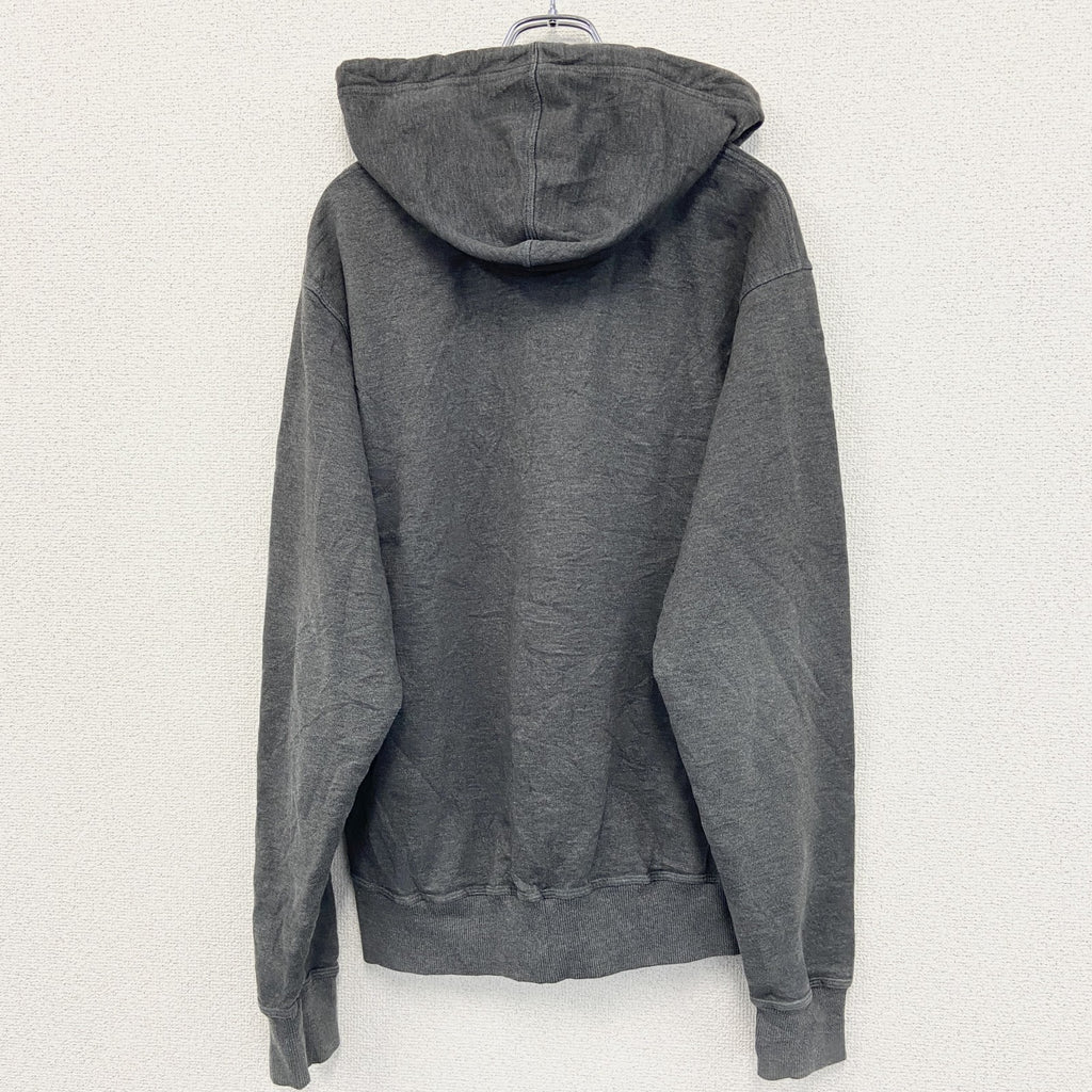 champion　チャンピオン　スウェットパーカー/フーディー　ロゴプリント　グレー　灰色　Lサイズ　古着