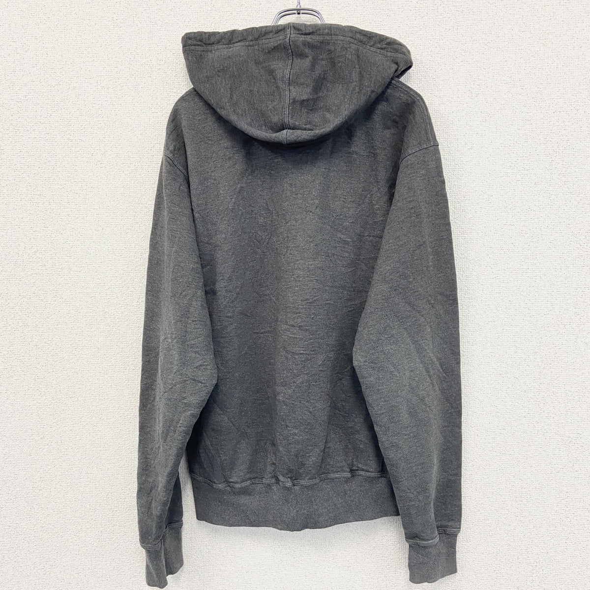 champion　チャンピオン　スウェットパーカー/フーディー　ロゴプリント　グレー　灰色　Lサイズ　古着