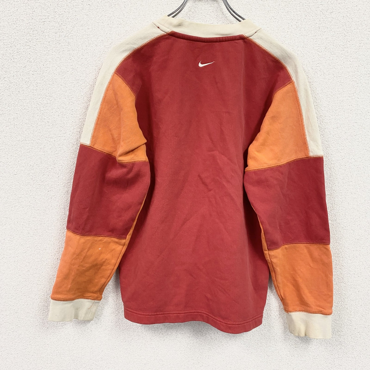 00s　NIKE　ナイキ　スウェット/トレーナー　スウッシュ　ヴィンテージ　赤　レッド　オレンジ　Lサイズ　古着