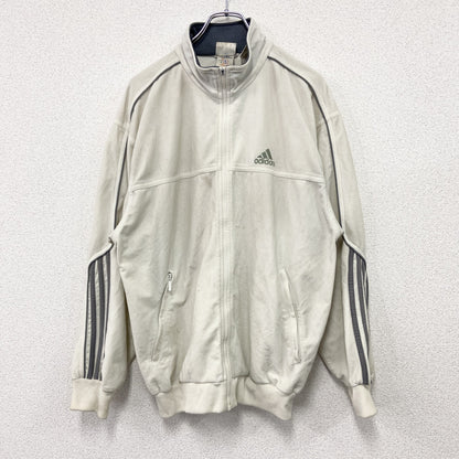 90s　adidas　アディダス　ベロアトラックジャケット/ジャージ　パフォーマンスロゴ　ヴィンテージ　白　ホワイト　Mサイズ