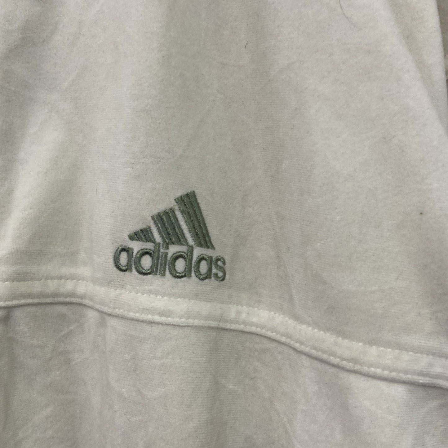 90s　adidas　アディダス　ベロアトラックジャケット/ジャージ　パフォーマンスロゴ　ヴィンテージ　白　ホワイト　Mサイズ