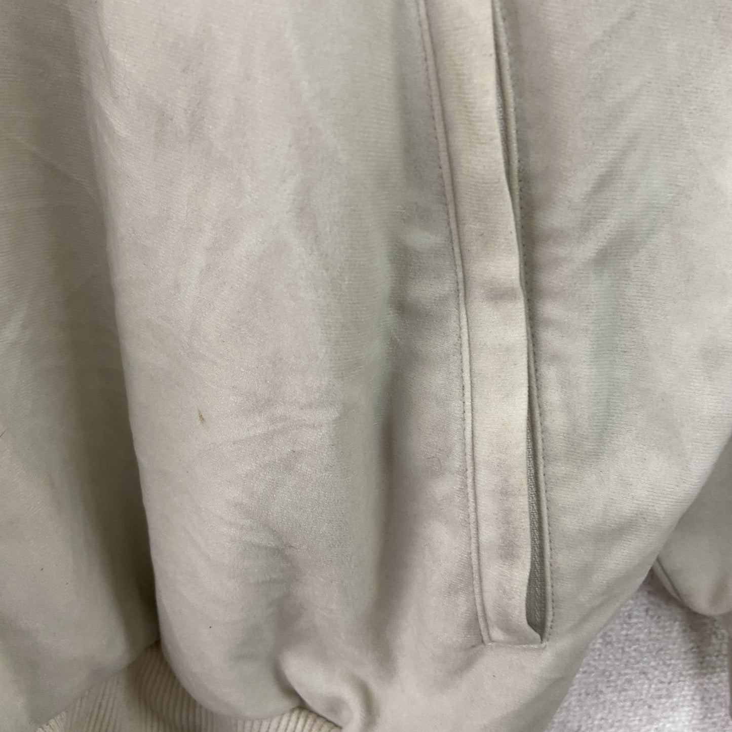 90s　adidas　アディダス　ベロアトラックジャケット/ジャージ　パフォーマンスロゴ　ヴィンテージ　白　ホワイト　Mサイズ