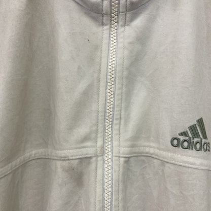 90s　adidas　アディダス　ベロアトラックジャケット/ジャージ　パフォーマンスロゴ　ヴィンテージ　白　ホワイト　Mサイズ
